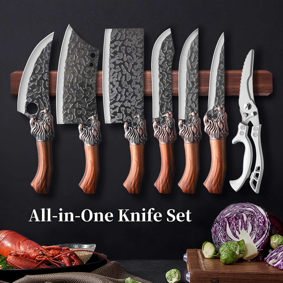 3/6/7pcs Professional Kitchen Chef Knife Set, Knife, Hotel Gift Visit, Outdoor Camping Car Knife Set, Chef Knife Utility Knifeing Knife Slicing Knife Fish Knife Butcher Knife Kitchen Scissors Boning Duck Fish Scissors