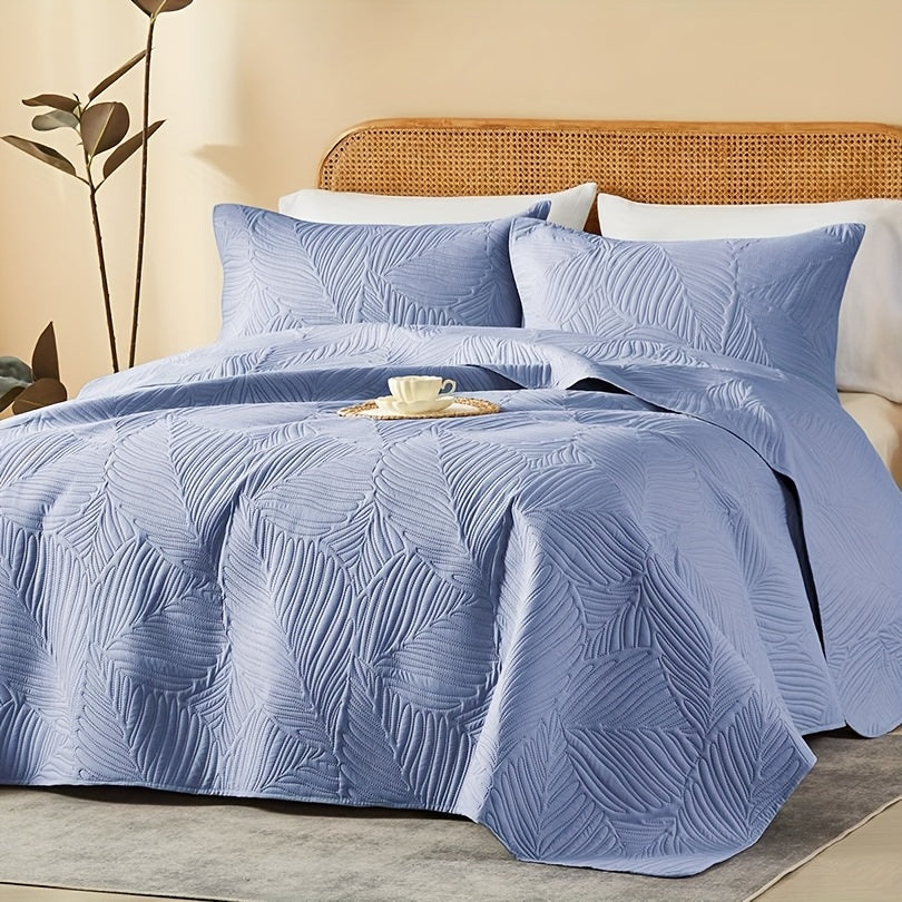 2/3pcs Cooling & Refreshing Summer Quilt Set - Multiple Colors Plus Random Color Available - Lightweight Breathable Microfiber Bedspread - Modern Coin Pattern Coverlet All Season - Holiday Gifts For Family Friends (1 Quilt, 1/2 Pillow Shams)