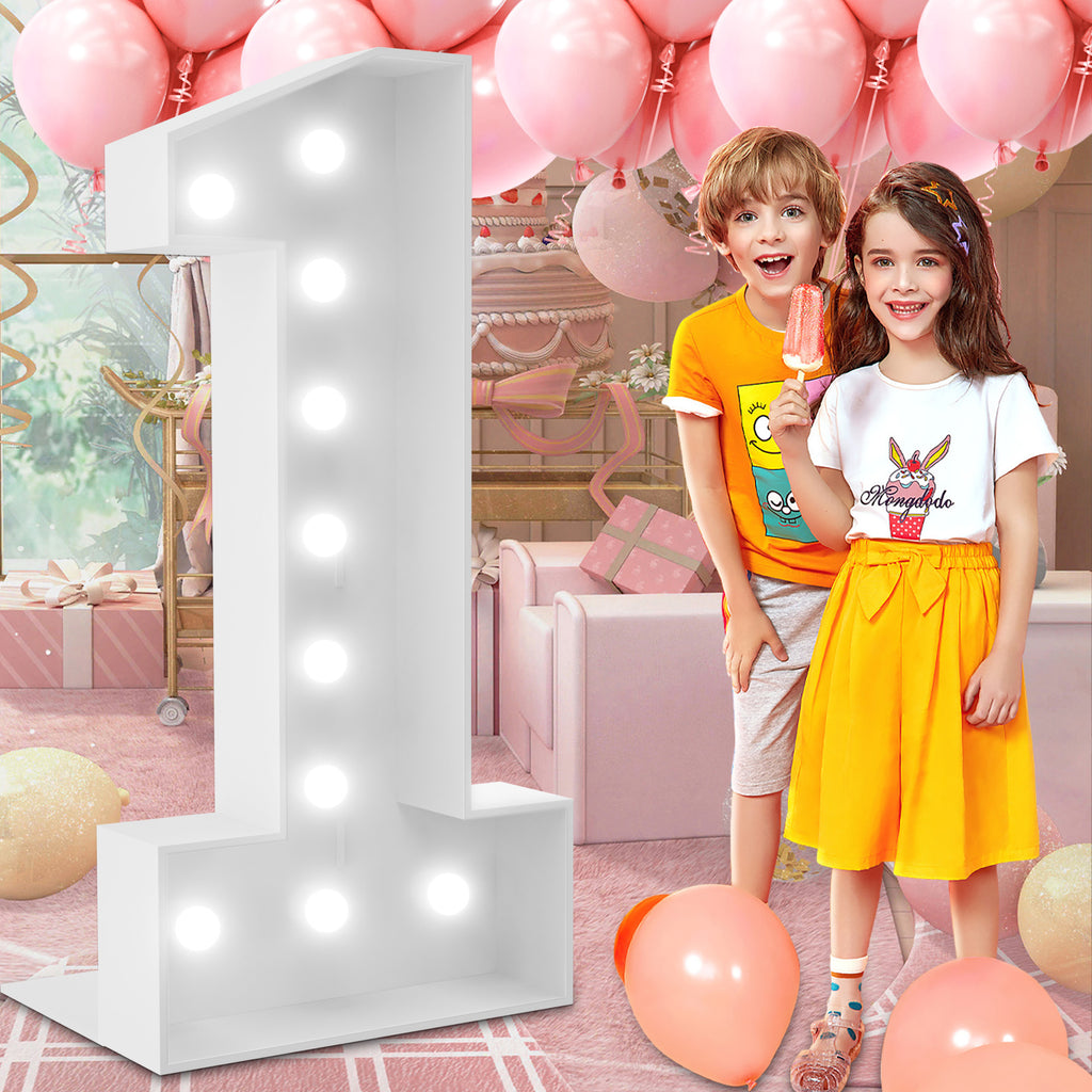 Marquee Numbers 4 feet tall 0-9 20 & 24 11 Colors & 3 flash modes