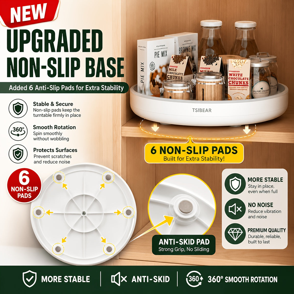 1pc 360° Rotating Kitchen Organizer - Multi-functional Countertop Storage Rack, Cabinet Storage Solution - Suitable for Storing Spices And Oils, Space-saving. Models Available for Selection., Kitchen Organizers And Storage