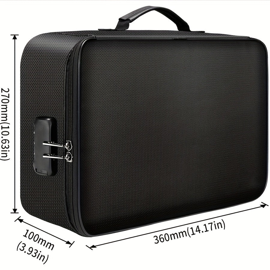 Document Organizer with Combination Lock-Portable, Multi-Compartment Storage Bag for Home/Office, And Travel-Secure File Storage for Documents, Cards, And Gadgets, Storage Bins for Home Organization