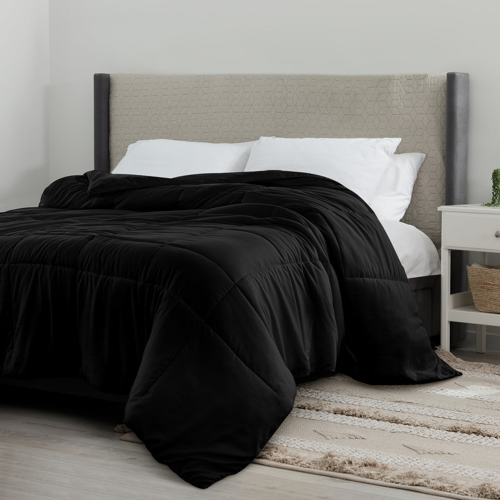 Lux Decor Comforter - All Season Quilt Comforter For Summer Sleeping With Corner Tabs - Soft, Breathable Versatile Bedding & Bedroom Decor - Luxurious Box Stitching