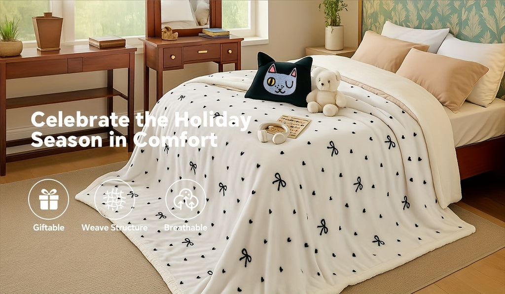 Heavyweight Bed Blanket with Pattern Options, Machine Washable Sofa and Bedroom Cover in 45 x 60 to 108 x 90 Inch Sizes for Cozy Fall and Dorm Decor
