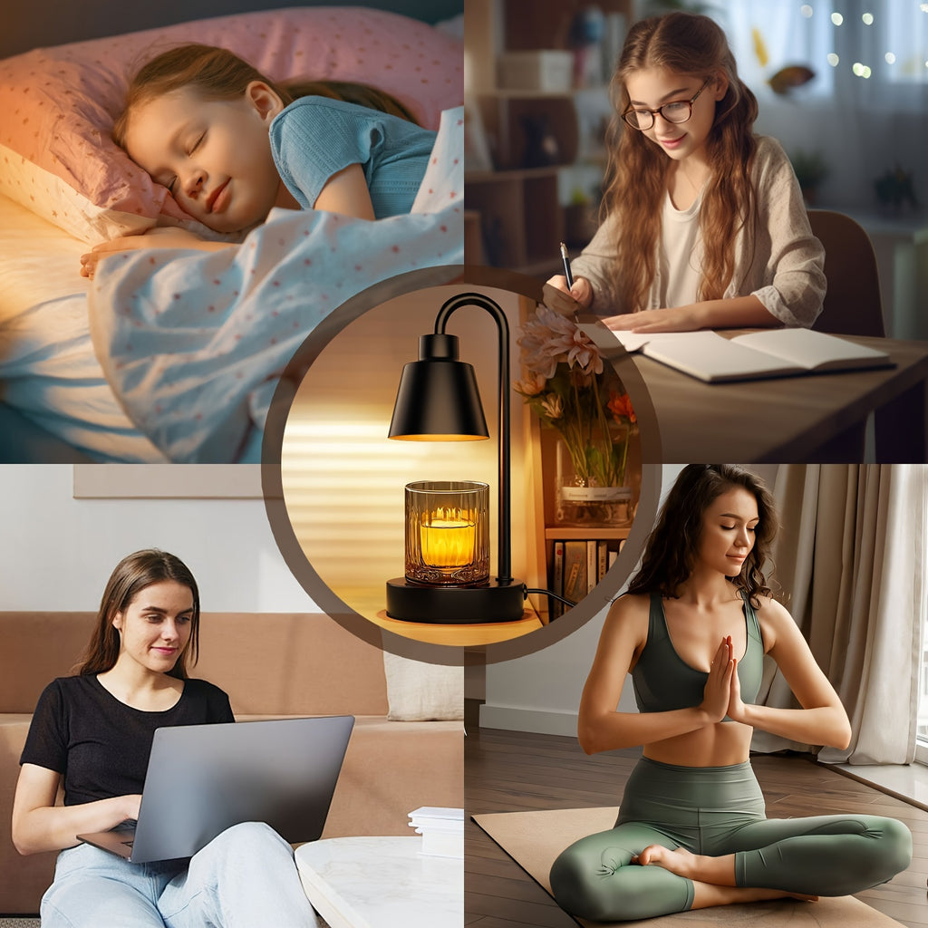 Upgraded Height Adjustable Candle Warmer Lamp with Timer & Dimmable Light - Electric Wax Melts Warmer for Candle Jars, Cozy Bedroom Decor, Perfect Holiday Gift for Women – Valentine's Day, Christmas, Thanksgiving 1pc/2pcs No Bulbs Included