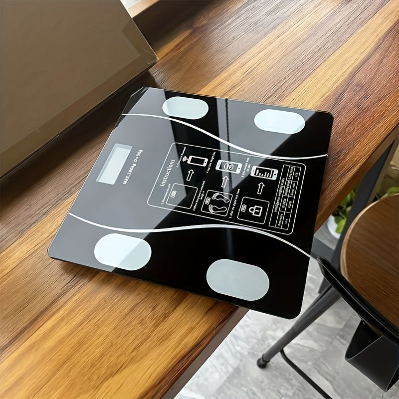 Intelligent Bathroom Scale, Digital Body Scale, with Backlit LED Display Screen And Sturdy Tempered Glass, Compact Size, Weighing Up to 400 Pounds/180 Kilograms