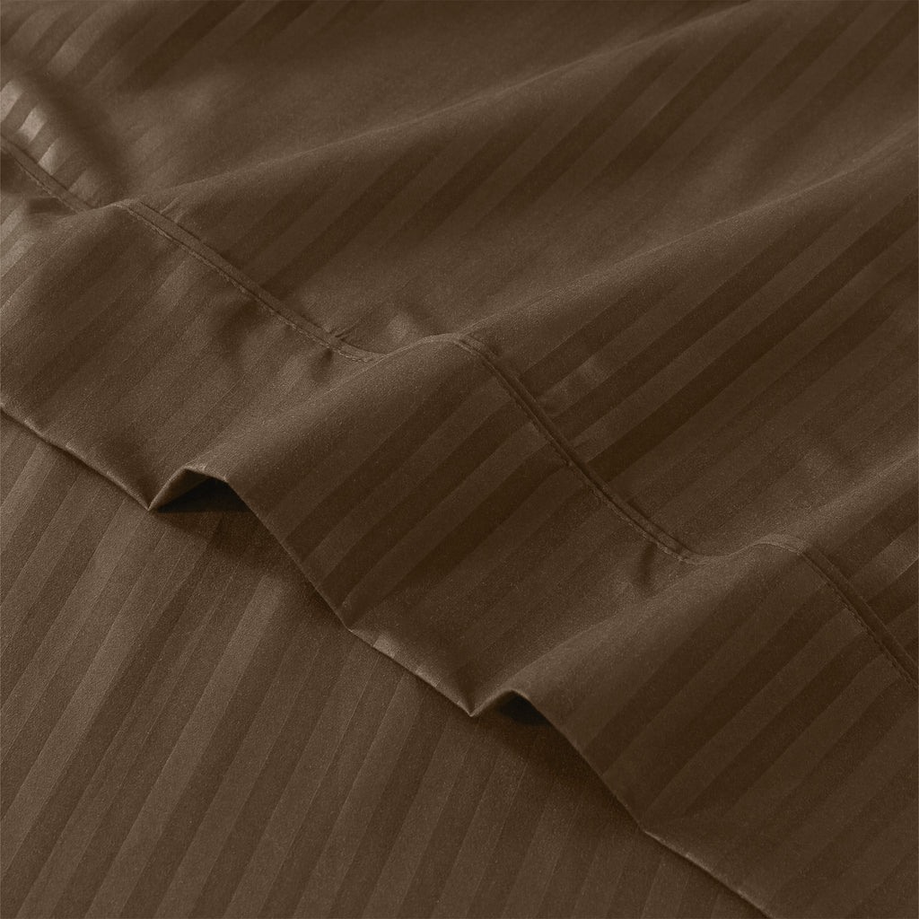 Lux Decor 4/3 Pieces Striped Bed Sheets Set - Hotel Luxury Sheets, Deep Pocket Up to 16 Inches, Extra Soft, Breathable Cooling Sheet & Pillowcases, Easy To Fit, Wrinkle Free, Fade & Stain Resistant Bedding Set