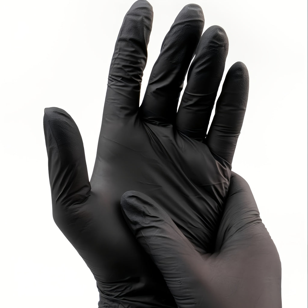 100 Count Nitrile Gloves | 6 Mil Thickness, Latex-Free, Chemical Resistant, Flexible Form-Fitting, Tear Resistant, Ambidextrous for, Automotive, Kitchen, Toilet, Car, Use