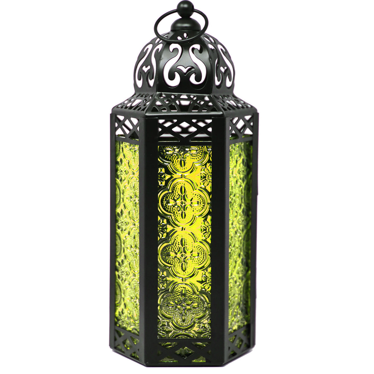 Decorative Moroccan Candle Lantern Holder, Medium, 10.5" Tall