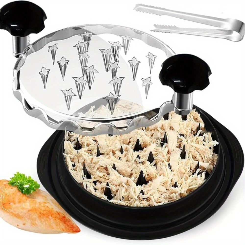 Heavy-Duty Manual Meat Shredder with Ergonomic Dual Handles & Anti-Slip Base - BPA-Free Large Chicken Breast Shredder Tool, Transparent Safety Cover - for BBQ, Sandwiches, Stir-Fries - Easy-Clean Kitchen Gadget, Bbq Essentials, Versatile Kitchenware, Dura