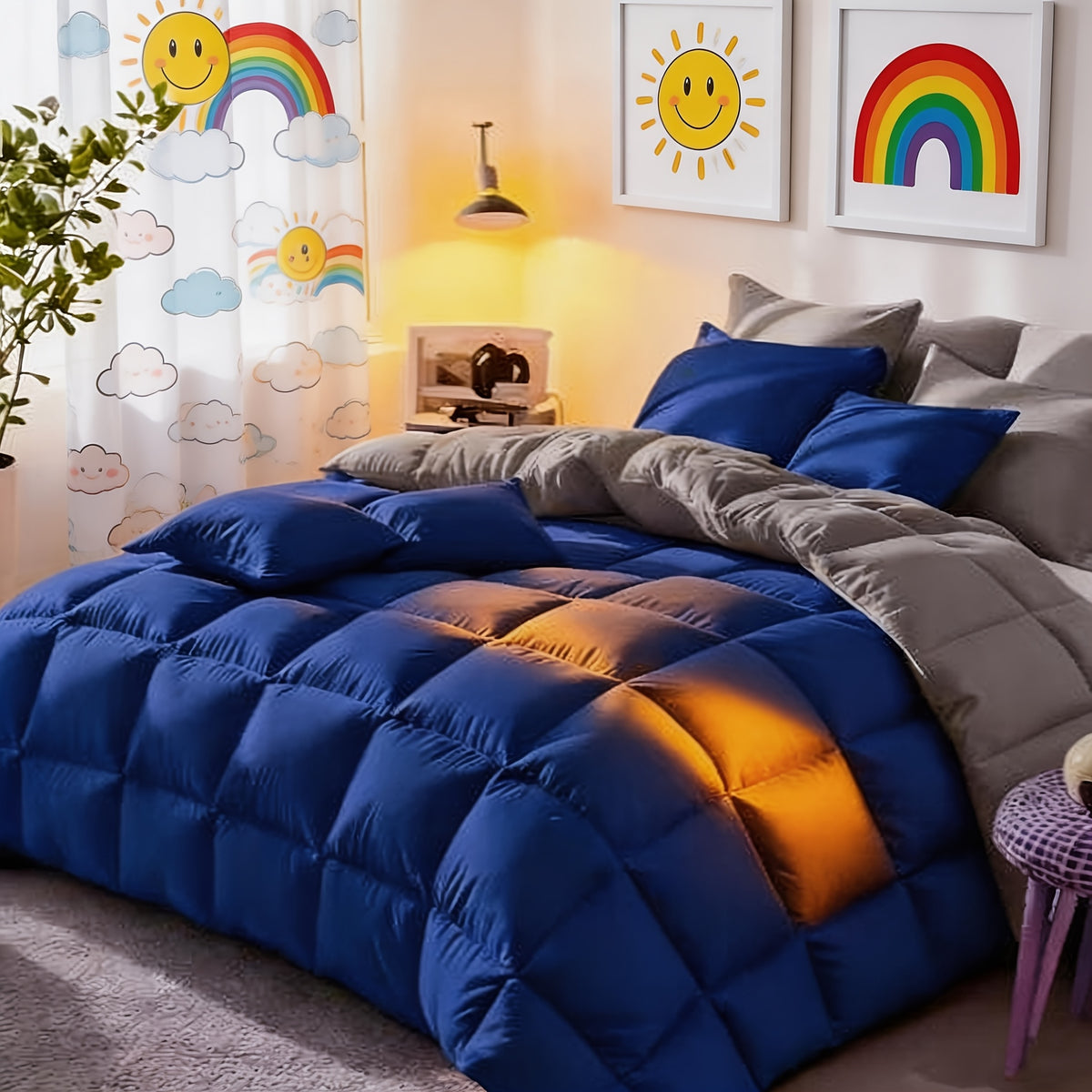 Cosybay 7pcs Luxury Color Bed Comforter Sets, Bedding Comforter Sets Queen Size, 4 Pillowcases, King Size Comforter Sets, Flat Sheet, Bedding Sheet, Quilt Set, Home Bedroom & Hotel & School & Travel & Outdoor, Valentine's Day Bed In A Bag, Kid's Bed