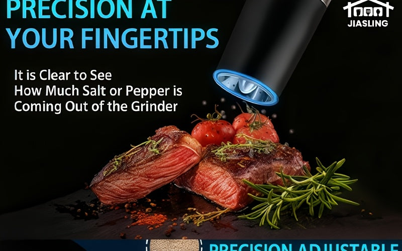 2pcs Gravity-powered Electric Salt and Pepper Grinder Battery-powered LED Light One-handed Automatic Operation Adjustable Coarse Grinder Grinder Black Rocking Chair Creative Kitchen Gadget Gift Battery-powered to Choose