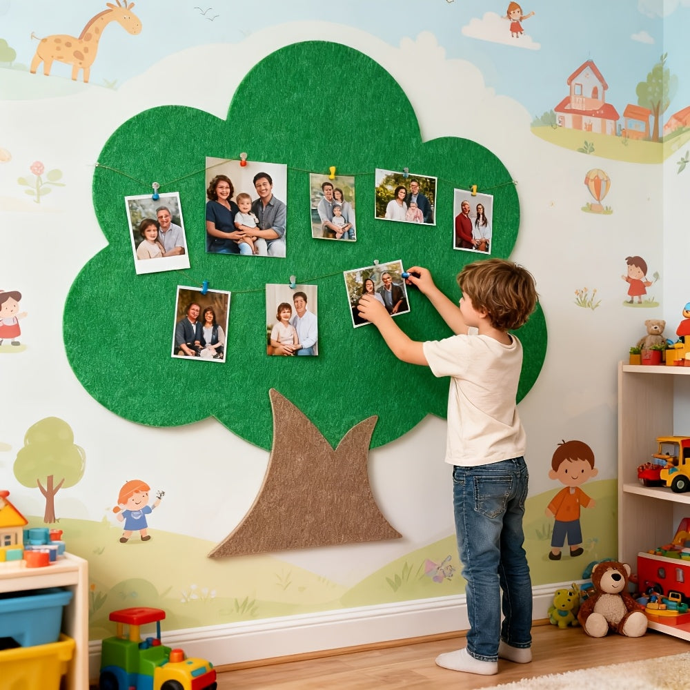 1-Pack 23.6*23.6 Inches Felt Tree-like Wall Decoration -Self-Adhesive- for Home, Office, Kitchen, Bathroom - Decorative Memo Board-Easy Installation No Tools Needed [ Please Note If The Size Is Applicable ]