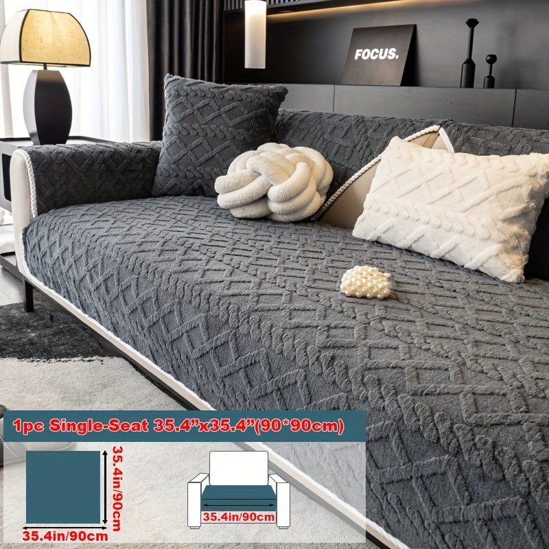 1pc Plush Sofa Mat, Pet Dog Friendly Sofa Cover, Couch Cover Plush And Delicate Soft Anti Slip Protection Sofa, Bedroom, Office, Living Room Decoration, Home Decoration Local Warehouse Send Out Goods