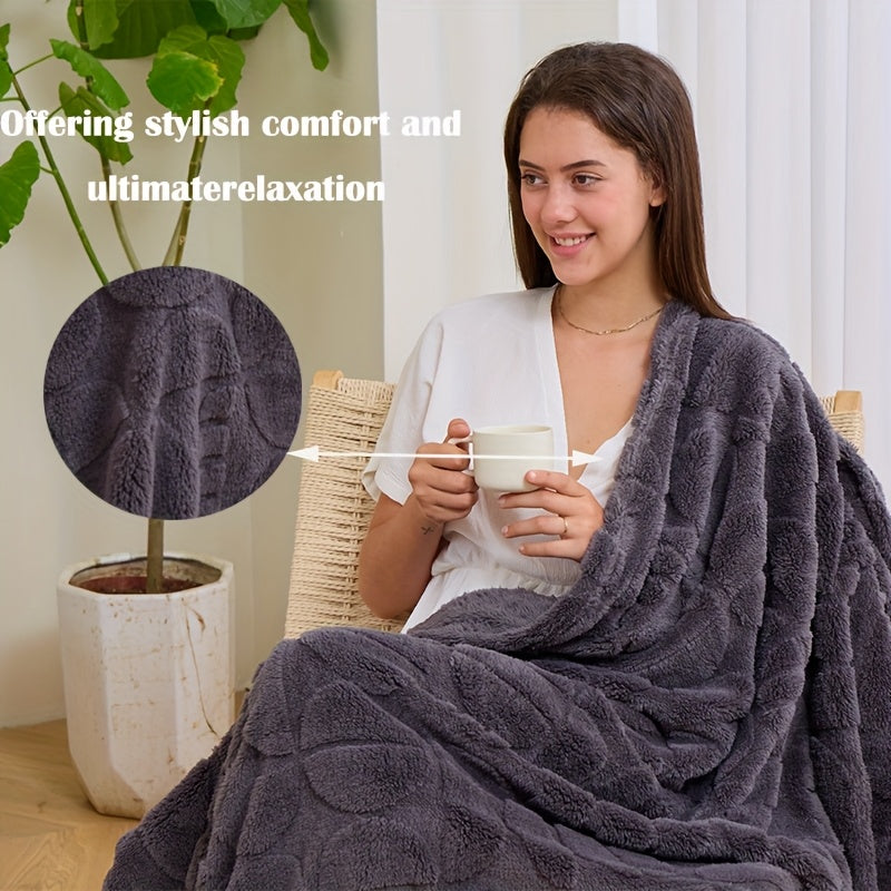 3D Geometric Patterns Blanket, Soft Cozy Fluffy Warm Hand Made Throw Blankets for Couch, Sofa, Chair, Bed, Camping, Picnic, Travel Lightweight Bed Blanket.