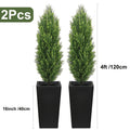 Faux Cedar Topiary Trees, 2-Pack UV-Resistant Artificial Greenery in 3 to 6 Foot Options for Front Porch, Patio, Garden and Indoor Office Decor