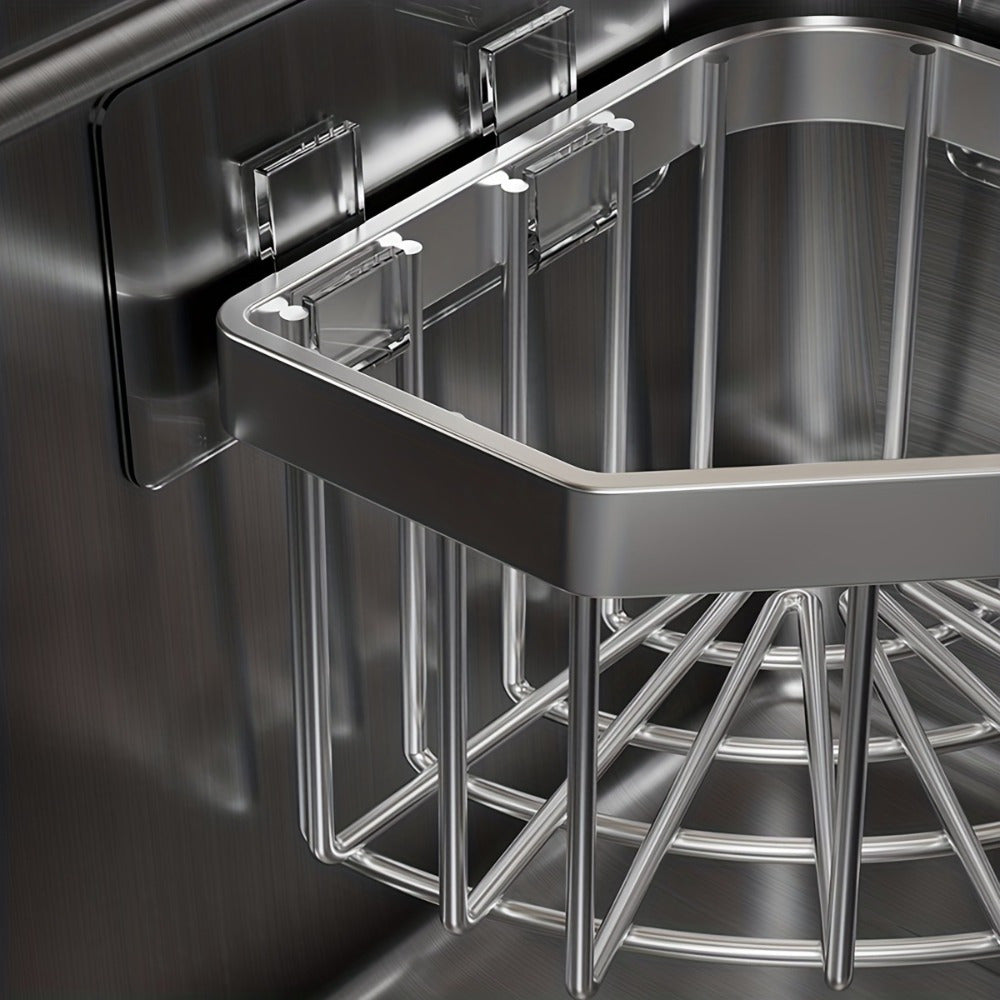 Premium Stainless Steel Kitchen Sink Organizer | Space-Saving Sponge Holder, Cleaning Supplies Drainer Rack, Hanging Faucet Drain Rack for Sponge, Brush, Towel, Scrubbers