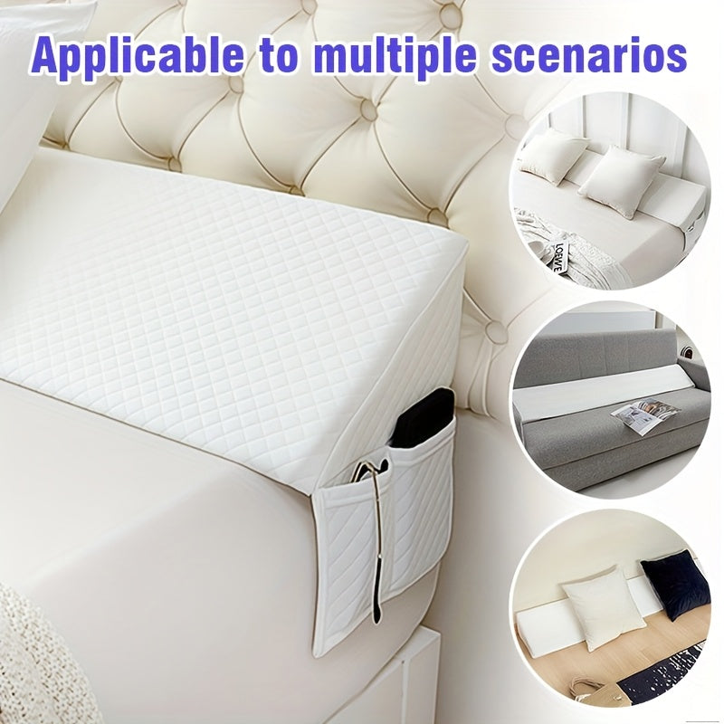 Bed Gap Wedge Pillow for Headboard and Mattress Spaces up to 7 Inches, Bedroom Backrest Cushion in Eight Colors with Twin, Full, Queen and King Options