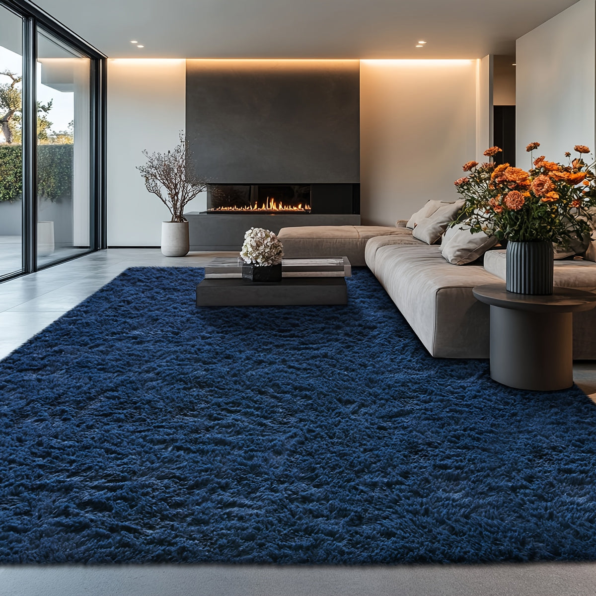 Rugs for Living Room, Super Soft Fluffy Shaggy Area Rugs for Bedroom, Cozy Floor Mats, Plush Indoor Carpet for Kitchen, Faux Rug for Room, Home Decor, Housewarming Gift, Door Mat