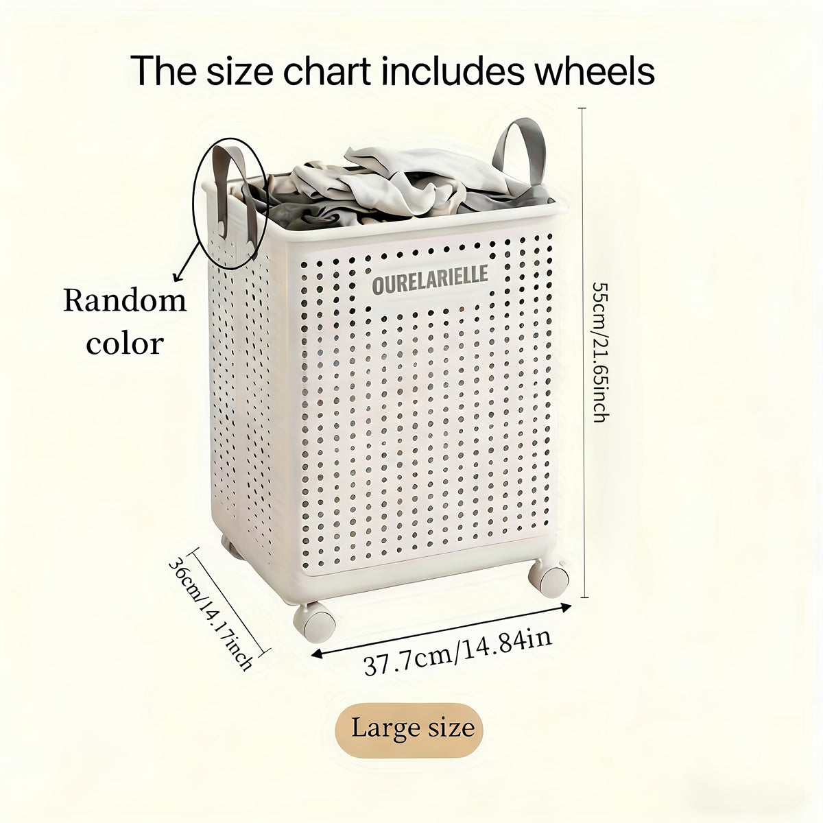 Large Foldable Wheeled Laundry Basket, Plastic Material, Solid Color, Wheeled Laundry Hamper for Small Apartment, Versatile Folding Portable Laundry Basket for Bathroom And Balcony Storage, Laundry Bag, Laundry Room Additions, Laundry Baskets