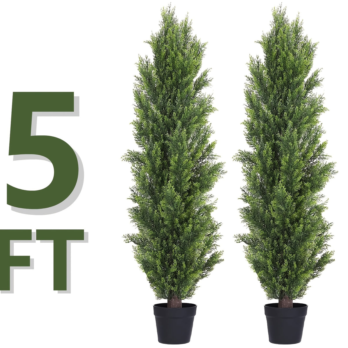 2-Pack Artificial Pine Tree, Faux Greenery Shaped Tree, Artificial Christmas Tree, Suitable for Indoor/Outdoor, Courtyard, Front Door