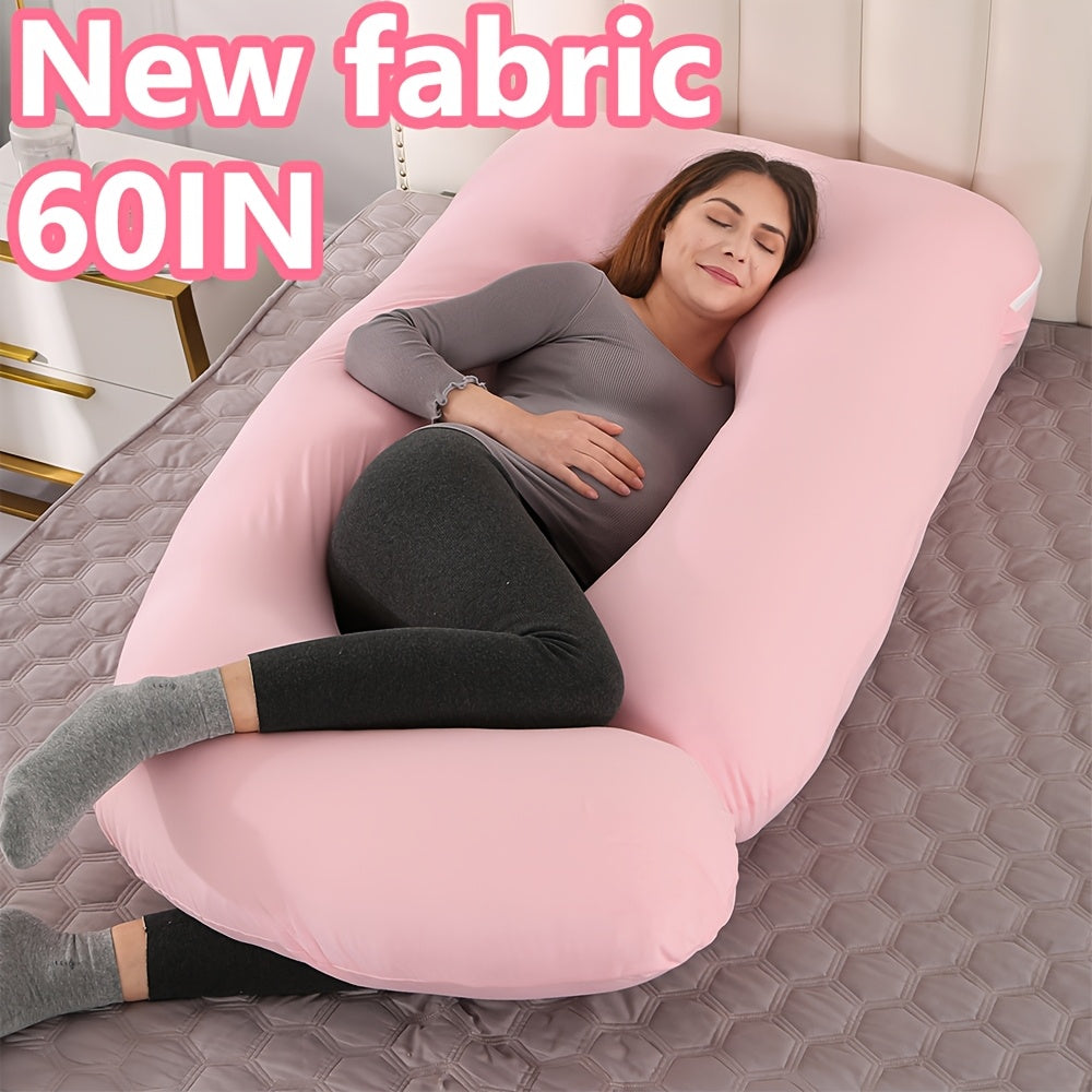 J Shaped Pregnancy Pillow, Full Body Maternity Support for Back, Legs and Tummy with 60 Inch and Small 41 Inch Options for Bedtime Comfort