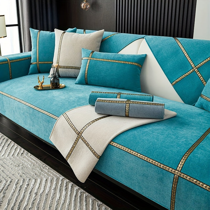 1pc of Elegant Sofa Cover, a Pet-Friendly Slipcover, Suitable for All Seasons, Made of Chenille, Designed to Protect Your Furniture in The Bedroom, Office, Or Living Room. (Pillowcases, Backrest, And Armrest Covers Are Sold Separately.)