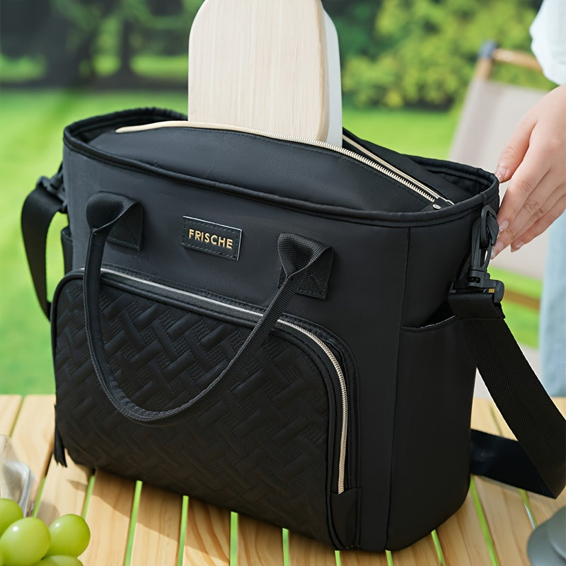 Extra Large 2.91gal Insulated Lunch Bag, Portable Thermal Tote with Adjustable Shoulder Strap and Handle, Cold & Hot Food Carrier, Beach Cooler Bag for Outdoor Use, Keeps Meals Fresh and Delicious, Non-Food Contact