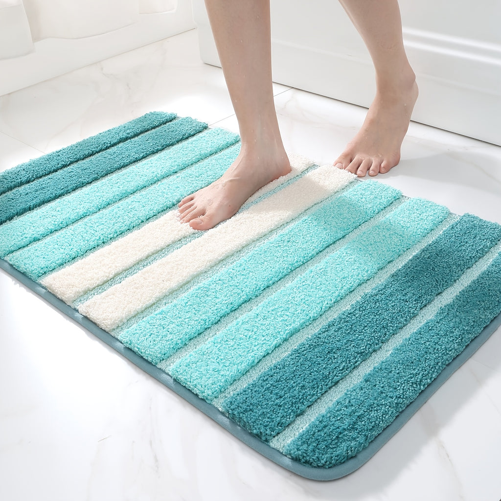 GTNSHUAI Extra Thick Luxury Chenille Bathroom Rug, Non-Slip Absorbent Bath Mat