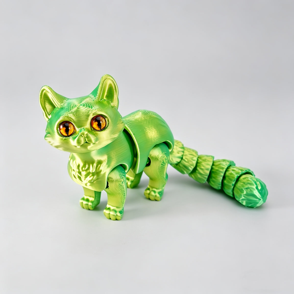 Articulated Cat Figurines Set of 6, Random Color 3D Printed Cats with Poseable Joints for Desktop Displays, Shelf Decor and Cat Lover Gifts