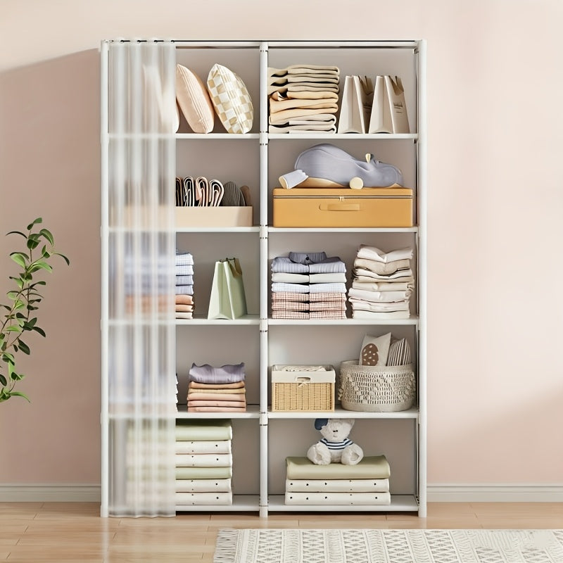 Single/Double Row Multi-Purpose Storage Rack, Easy to Install, 15.75/31.5-Inch Simple Clothing Storage Cabinet, Dustproof And Clutter-Free Bookcase, Suitable for Offices, Classrooms, Living Rooms, Bedrooms, Dormitories, for Organization And Storage