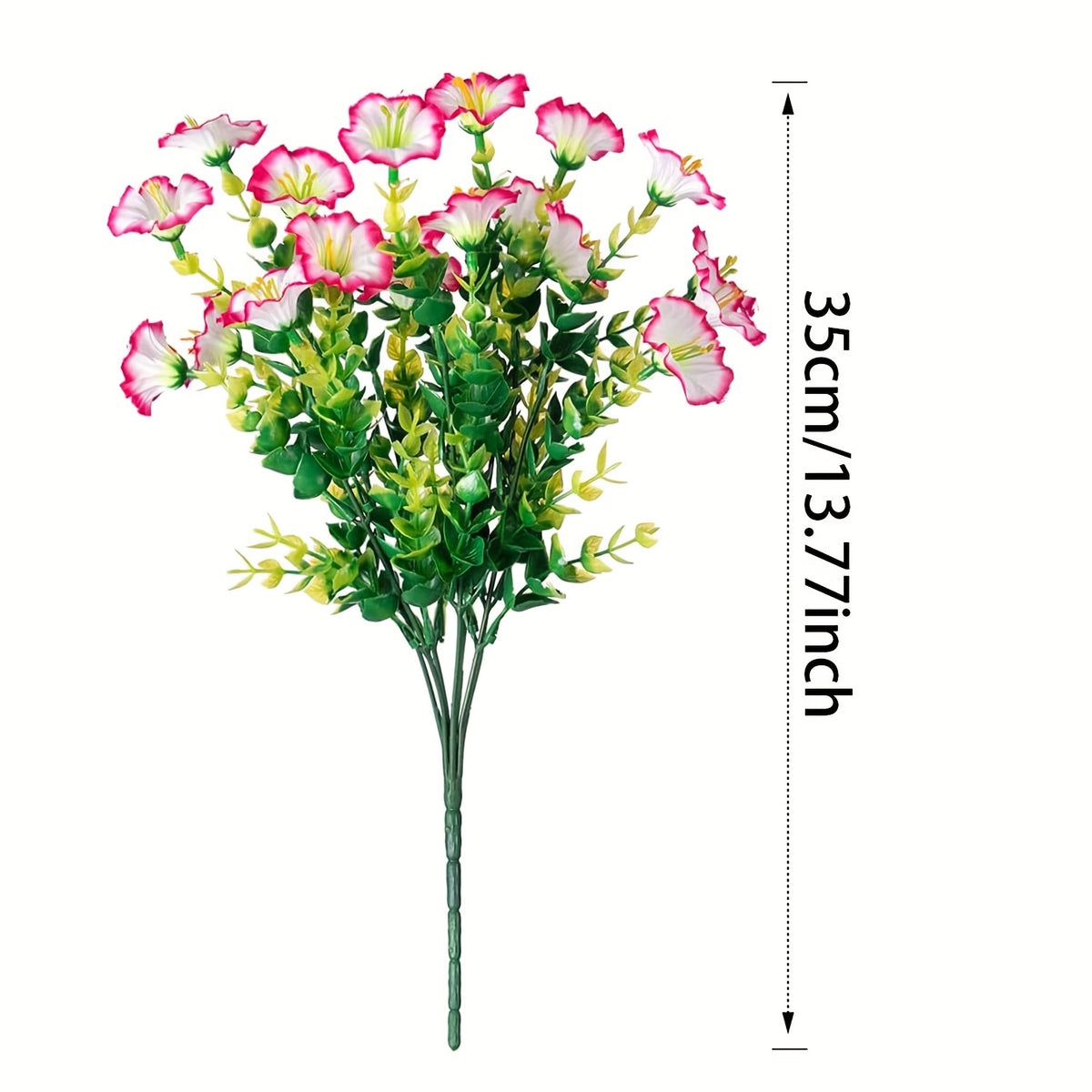 10 Bundles Faux Silkyy Pink Morning Glory - Realistic Artificial Flowers for Outdoor Decor, Colorful Daisy Planter for Front Door, Porch, Patio, Window Box, All-Season Home Decoration, Front Door Decor | Vibrant Flower Arrangement | Artificial Flowers