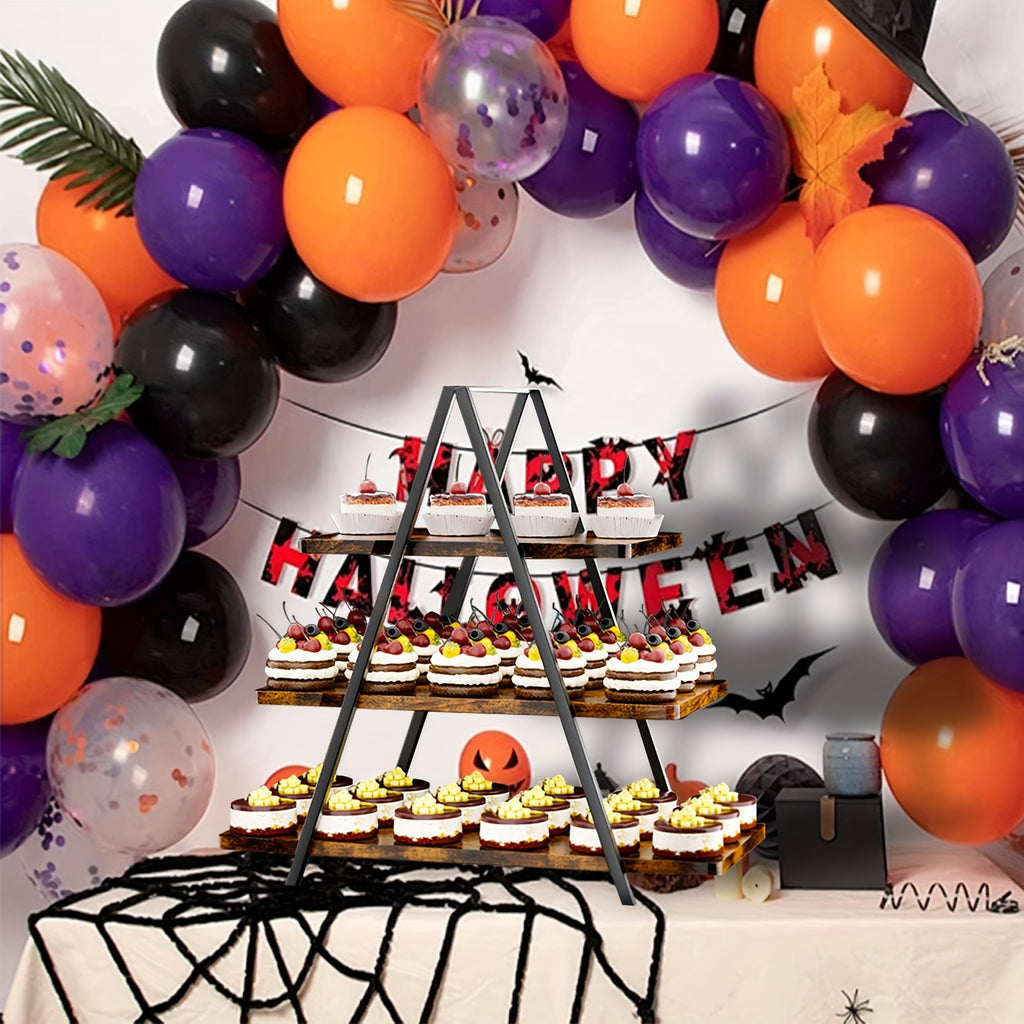 Cupcake Display Stand, Old-Fashioned Wood 3-Layer Dessert Shelf, Dessert Table Display Kit, Paper Cup Cake Shelf 50 Cupcakes, Kitchen Accessories, Suitable for Family Parties, Wedding, Halloween, Local Warehouse