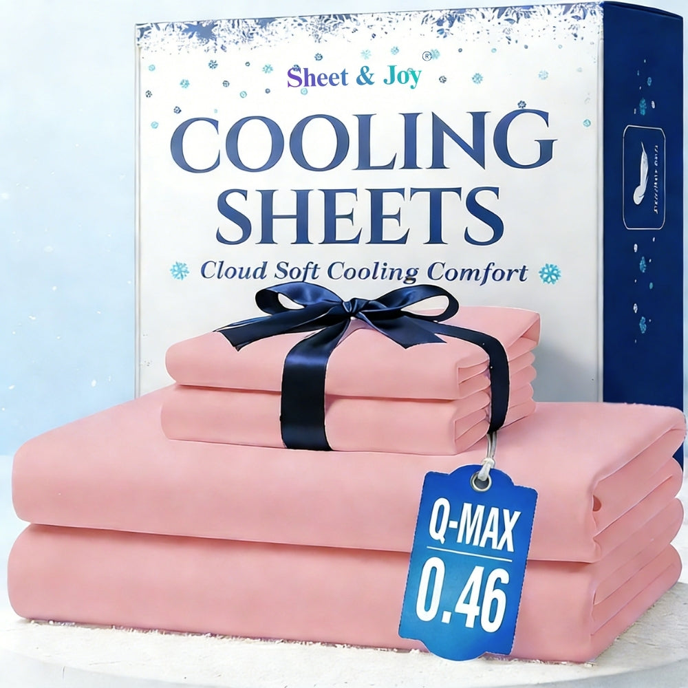 4pcs Cooling Bamboo Bed Sheet Set, 3000 TC Extra Deep Pocket 20 Inch Bed Sheet, Children Luxury Soft Hotel & Cooling Sheet Set for Hot Sleepers, Wrinkle & Shrink Resistant, Fitted Sheet+Flat Sheet+Pillowcases, Twin/ Full/ Queen/ King, Fast Delivery