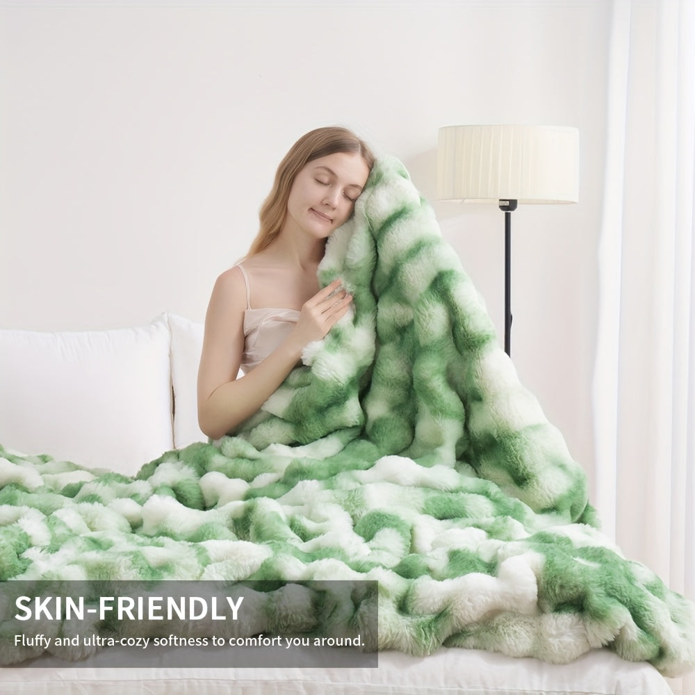1pc Orhopui Faux Rabbit Fleece Blanket, Soft Warm Throw Blanket, For Bedroom Guest Room Living Room Student Dormitory Car Sofa Travel, Multifunctional Blanket, For All Season, Random Colors Are Available As An Option.