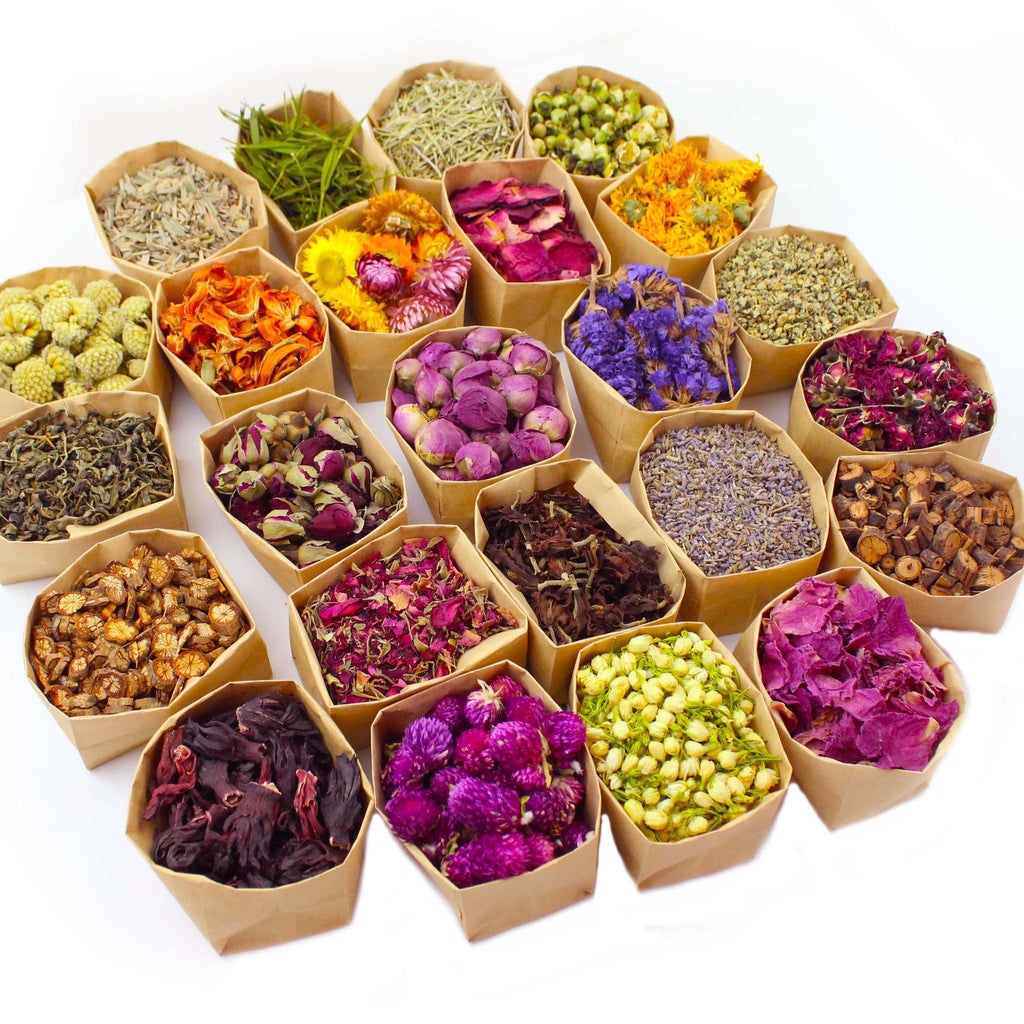 24pcs Set - Dried Flowers Craft Set, Dried Plant Kit, Resin Jewelry Making, DIY Candle, Seasonal Decor, Roses, Jasmine, Peony, Lavender, Forget-me-not, Etc