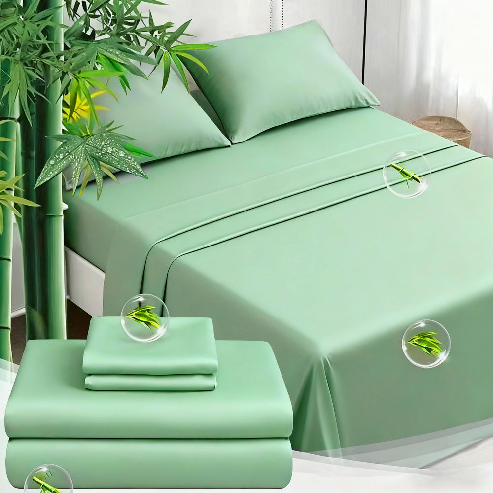 [Deep Sleep] 4/6pcs Bamboo Bed Sheet Set, Luxury Soft & Cooling Sheet Set For Hot Sleepers, 5 Star Hotel Experience Bed)Child Sheets Sets Deep Pocket Up To 16"Breathable Bedding For Room, Hotel 2200TC Bedding Sheets Queen Bed Sheets W/ Random Color
