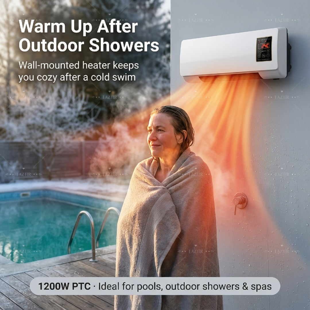 [Wall-Mounted Heater Fan] 1200W Wall-Mounted Heater And Fan Combo, Dual Mode for Winter And Summer, Adjustable Temperature, PTC Fast Heating, Quiet And Space-Saving with Remote And Timer for Patio, Bathroom, Bedroom, Office