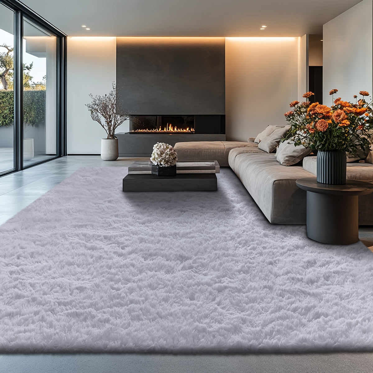 Rugs for Living Room, Super Soft Fluffy Shaggy Area Rugs for Bedroom, Cozy Floor Mats, Plush Indoor Carpet for Kitchen, Faux Rug for Room, Home Decor, Housewarming Gift, Door Mat