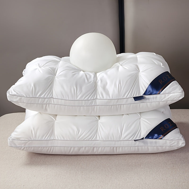 1/2pcs Luxury Hotel-Quality Pillows, Queen Size High Resilience Plush Fill, Soft Comfortable for Deep Sleep. Ideal for Side Back Sleepers, Breathable Cooling, All-Season Use, Machine Washable, Hypoallergenic Plush Cover, Cooling