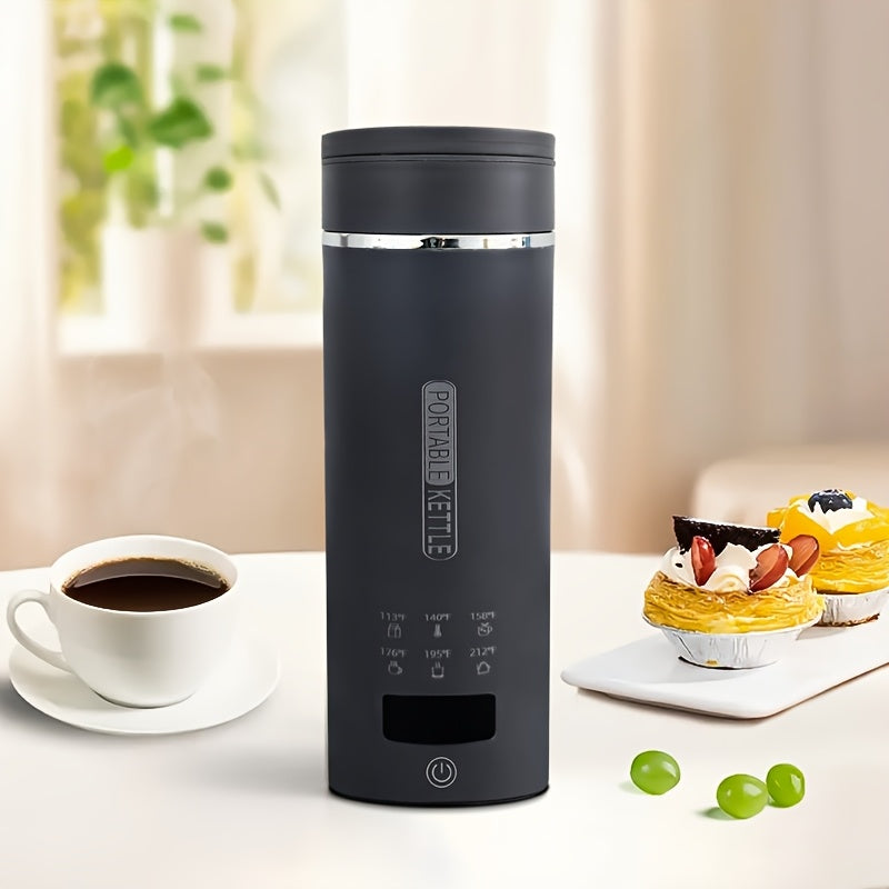 1pc Travel Electric Kettle Portable Small Small Kettle Water Boiler, Water Heater with 6 Temperature Controls, 304 Stainless Steel, Auto Shut-Off And Boil-Dry Protection, BPA-Free, 15.2oz Can Be Applied to Brew Coffee, Brew Flower Tea, Brew Milk