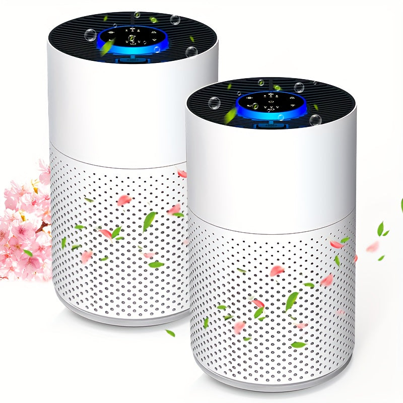 Air Purifier for Home Allergies Pets Hair In Bedroom, 3-in-1 Filter Sleep Mode, Remove Dust Smoke Pollutants Odor, White Air Purifier for Home Bedroom with H13 True HEPA Filter for Smoke, Smokers, Dust, Odors, Pollen, Pet Dander