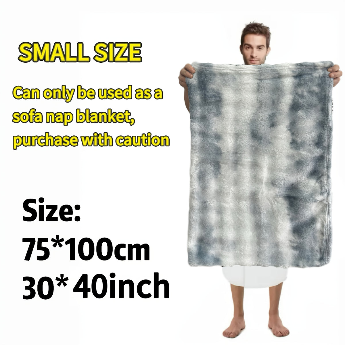 Soft & Warm Ultra-Soft Faux Rabbit Fur Tie-Dye Plush Throw Blanket - Reversible, Machine Washable for All Seasons, Perfect for Sofa, Bed, Living Room, Christmas,, 320GM Random Color