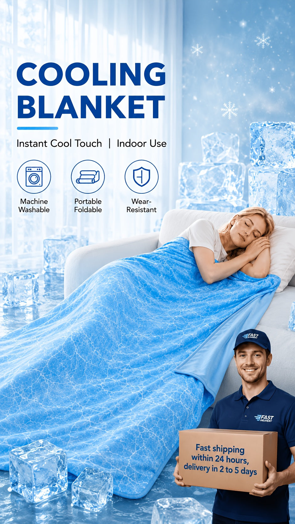 Cooling Blanket for Hot Sleepers, Lightweight Breathable Summer Blanket, Soft Cool-Touch Fabric, Machine Washable Bed & Sofa Blanket for Bedroom, Guest Room, Home Office, Travel And Everyday Indoor Use
