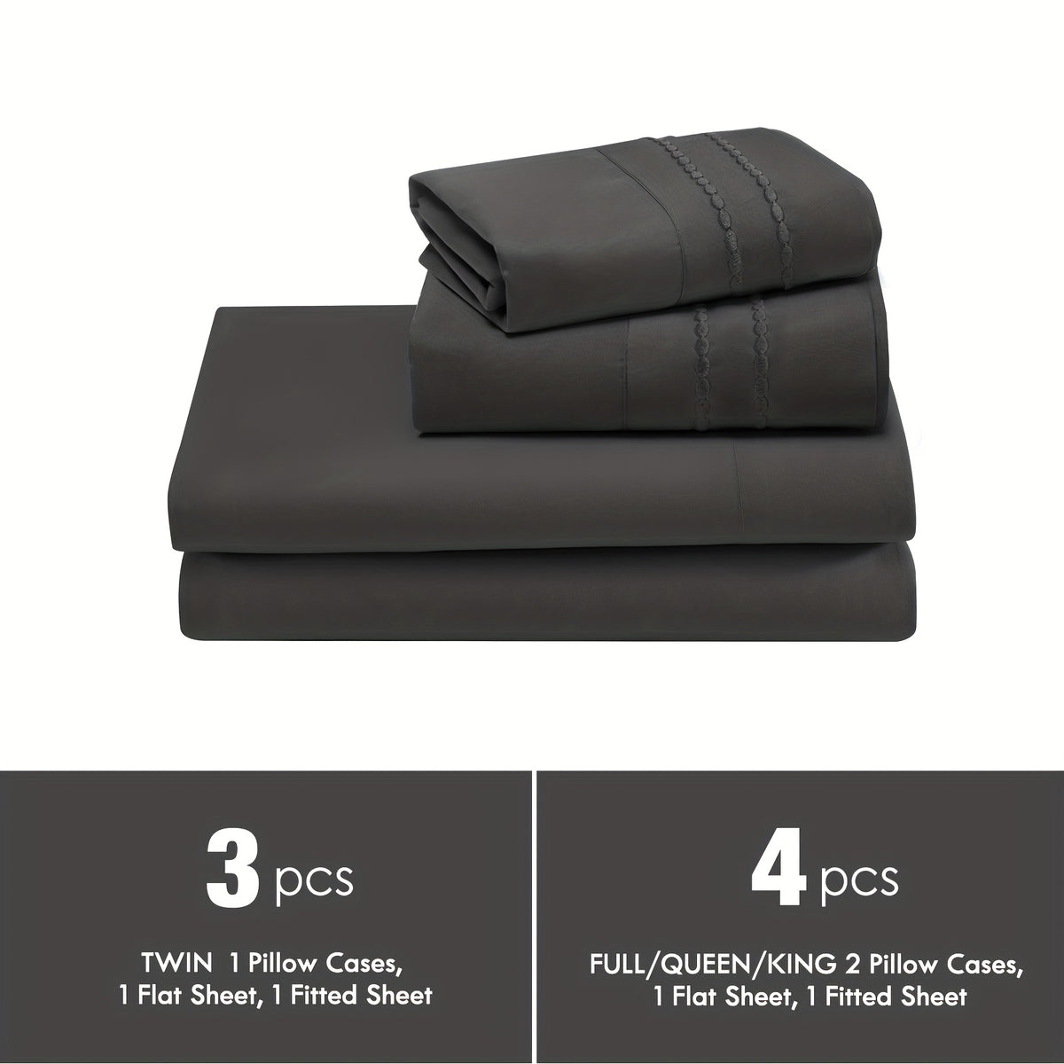 ClevaHome Light Luxury Breathable Sheet Set - 3/4pcs Deep Pockets Cooling Soft Bedding, Fade-Resistant Deep Pockets, All-Season Comfort, Ideal for Dorms, Guest Rooms Everyday Use Twin Full Queen King Sheet