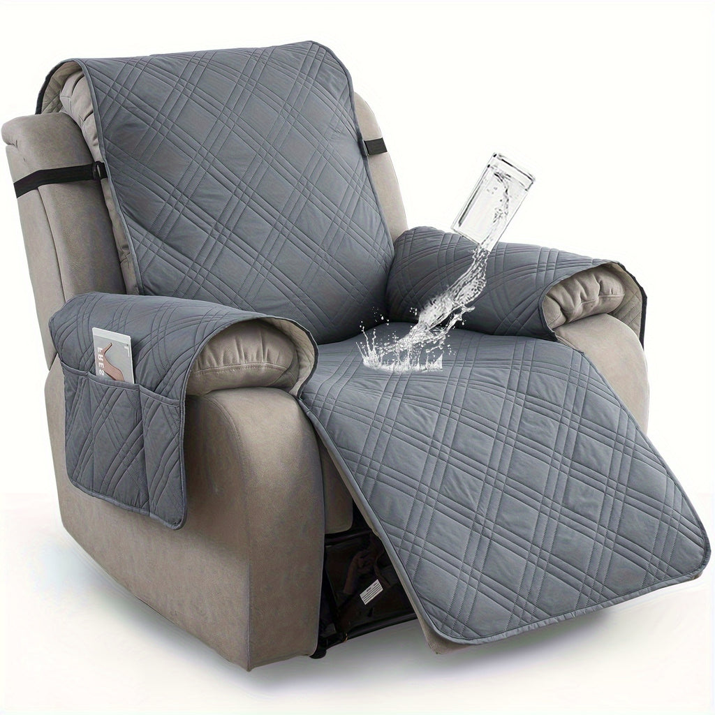 1pc 100% Waterproof Recliner Chair Cover, Non Slip Recliner Covers for Recliner Chair with Pocket, Pet Scratch-Resistant Sofa Slipcover, Washable Furniture Protector, Easy to Install for Living Room, Bedroom, And Study, Halloween Home Decorations