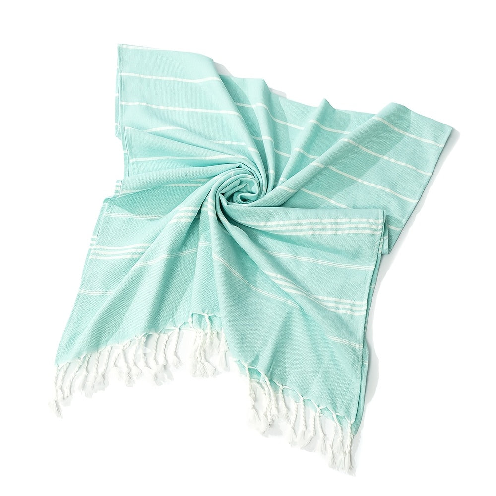 1pc Classic Series Durable And Shrink-Resistant Turkish Striped Beach Towel, Lightweight And Quick-Drying, Oversized at 90X180Cm/35. 5X71Inch, Suitable for Pools, Travel, And Outdoor Use, Soft And Sand-Resistant, Available in Various Colors