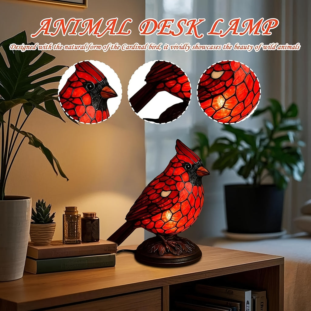 Red Cardinal Holiday Decorative Lights | Perfect for Bedrooms, Living Rooms, Study Areas, and Christmas Holiday Decorations, USB Powered, Geometric Pattern, Tabletop Mounting