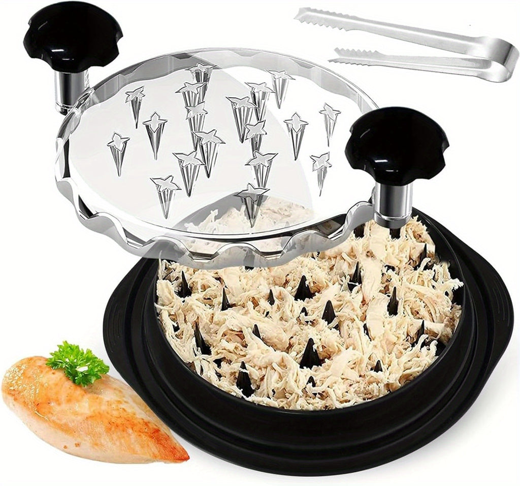 Heavy-Duty Manual Meat Shredder with Ergonomic Dual Handles & Anti-Slip Base - BPA-Free Large Chicken Breast Shredder Tool, Transparent Safety Cover - for BBQ, Sandwiches, Stir-Fries - Easy-Clean Kitchen Gadget, Bbq Essentials, Versatile Kitchenware, Dura