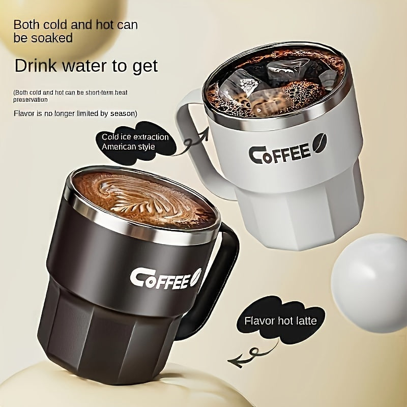 Double Insulated Stainless Coffee Mug with Lid - Reusable Cup, & Color Options, Dishwasher Travel-Friendly for Coffee & Tea - Perfect Gift for Holidays, Office, Camping (Ideal for hot