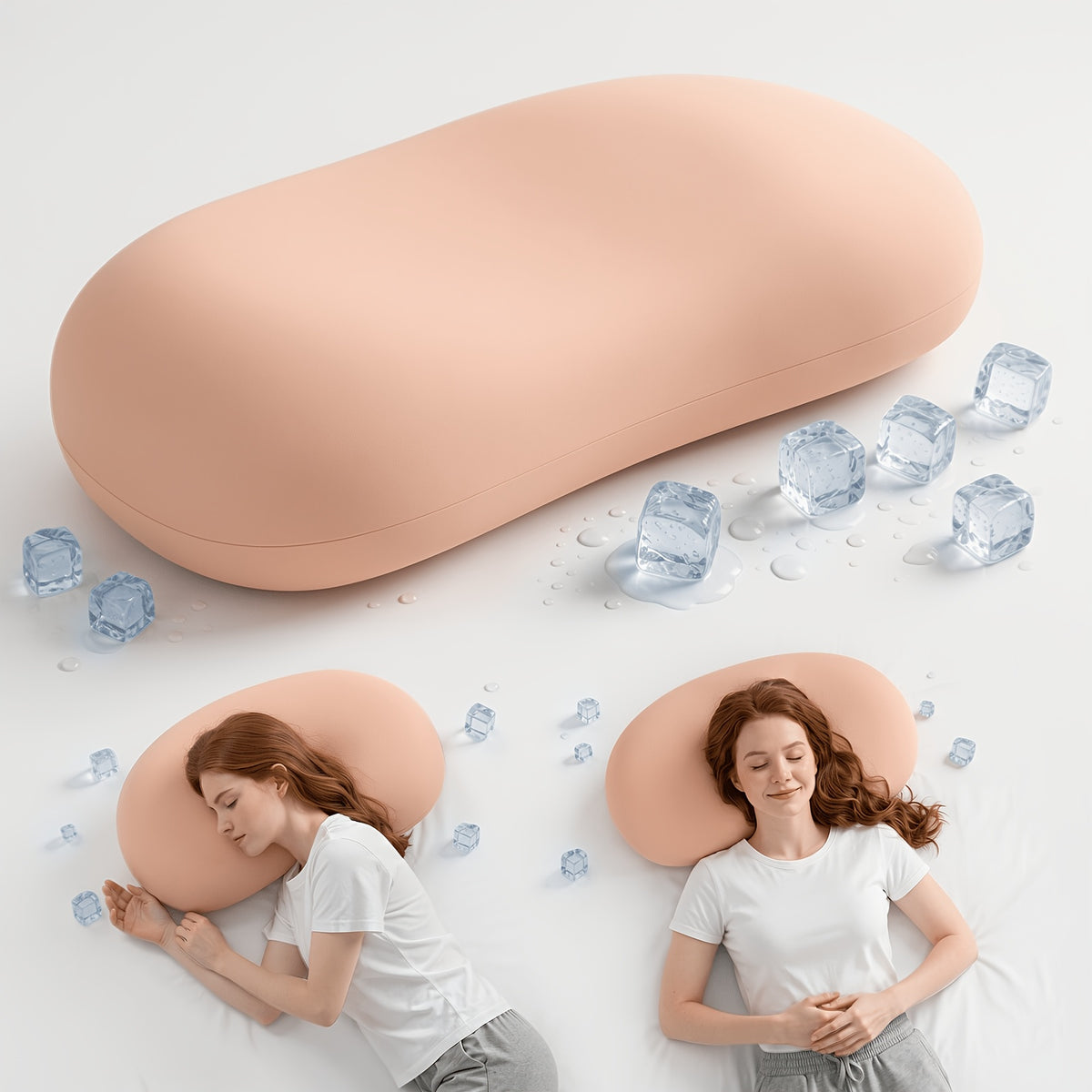 1pc Cloud Pillow for Neck Support, Ergonomic Contoured Design with Cooling Cover, All-Season Cooling Bed Pillow, Machine Washable, Multi-Color Options